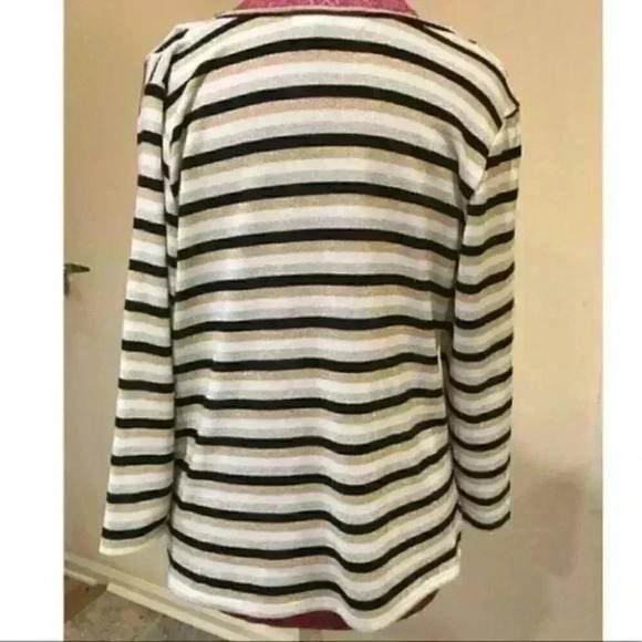 Ellen Tracy Sweater size large Striped Cowl Neck - Picture 4 of 5